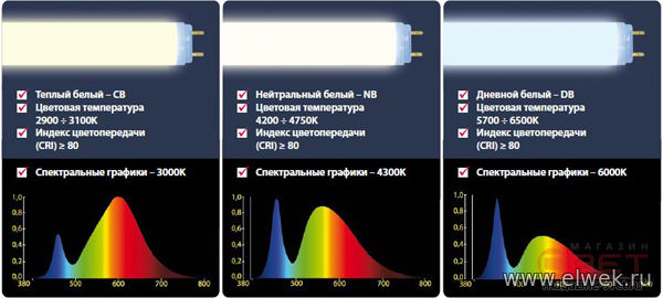 Цветовая температура и спектры ламп